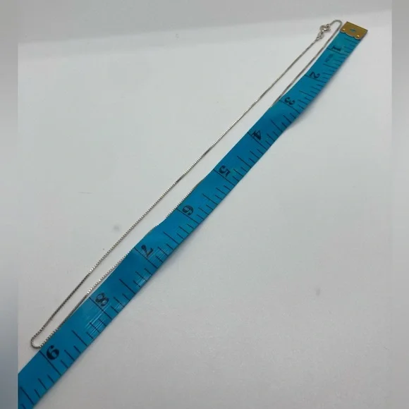 Vtg Sterling Silver Box Chain Necklace 18” Length - 1mm Width 925 MJI - Picture 5 of 6